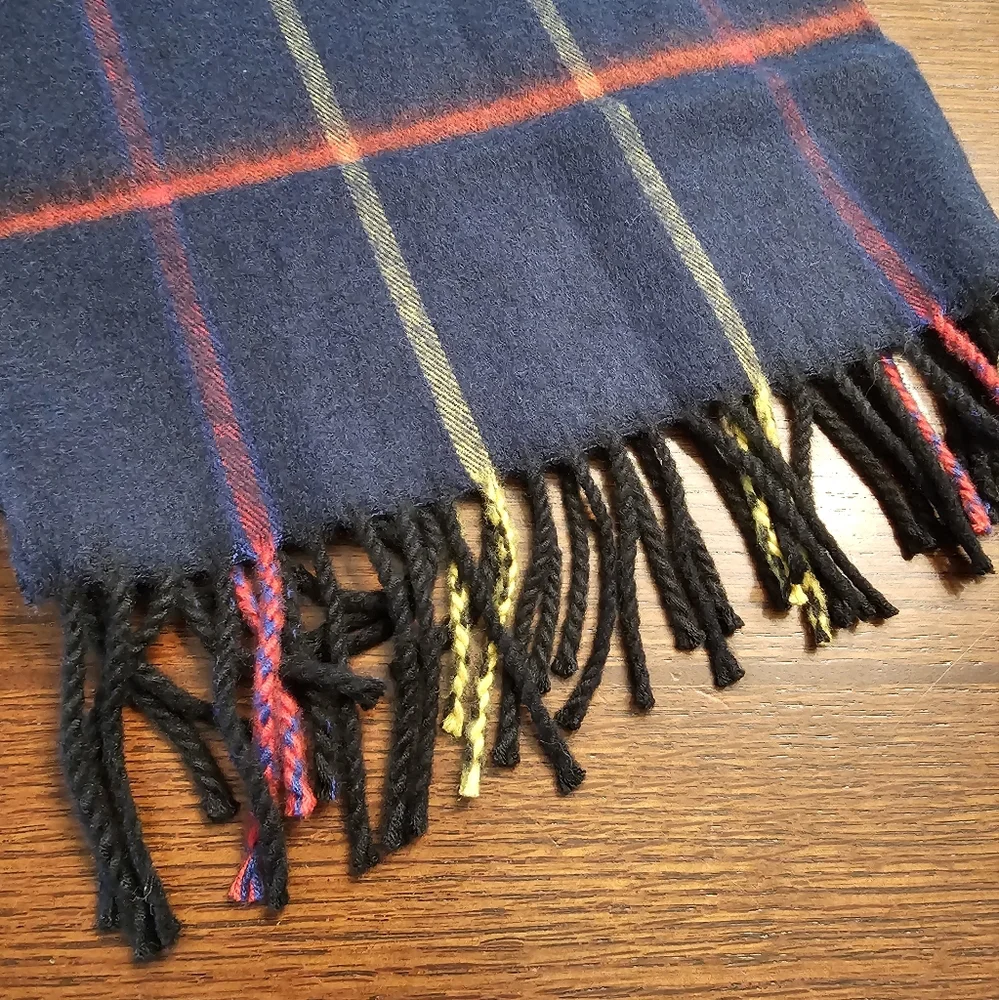 Givenchy Plaid Fringe Scarf